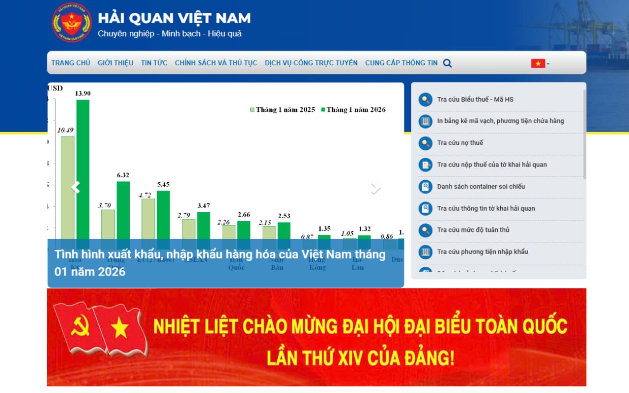 Tra cứu nợ thuế tờ khai hải quan chi tiết và chính xác nhất 5 Giao diện cổng thông tin Tổng cục Hải quan để tra cứu nợ thuế