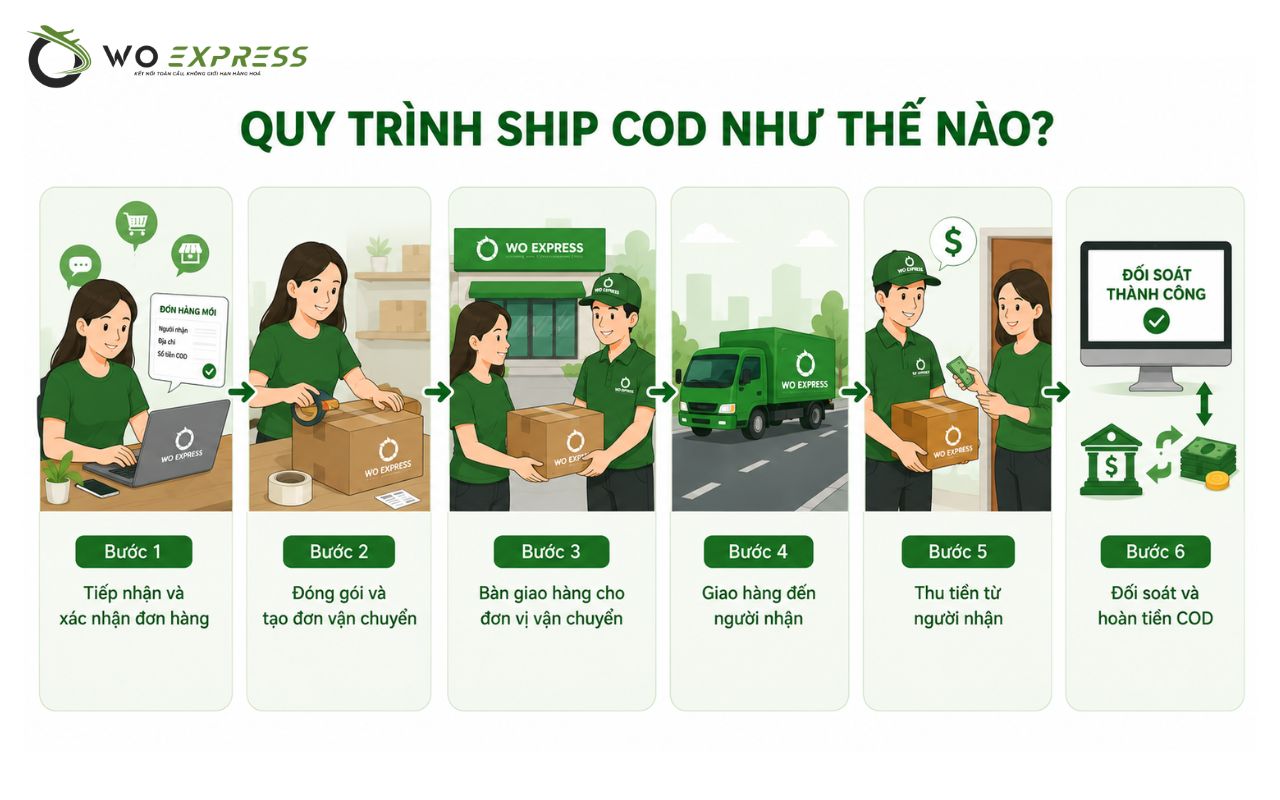 Ship COD là gì? Ưu điểm, nhược điểm và cách hoạt động 5 Quy trình ship COD như thế nào?