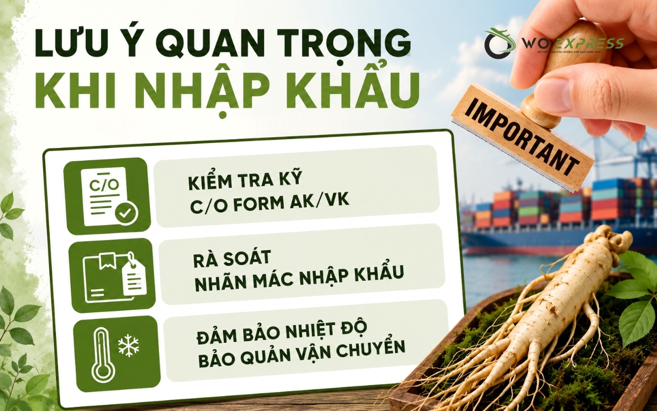 Thuế nhập khẩu sâm Hàn Quốc mới nhất và thủ tục cần biết 6 Lưu ý quan trọng khi nhập khẩu cần biết