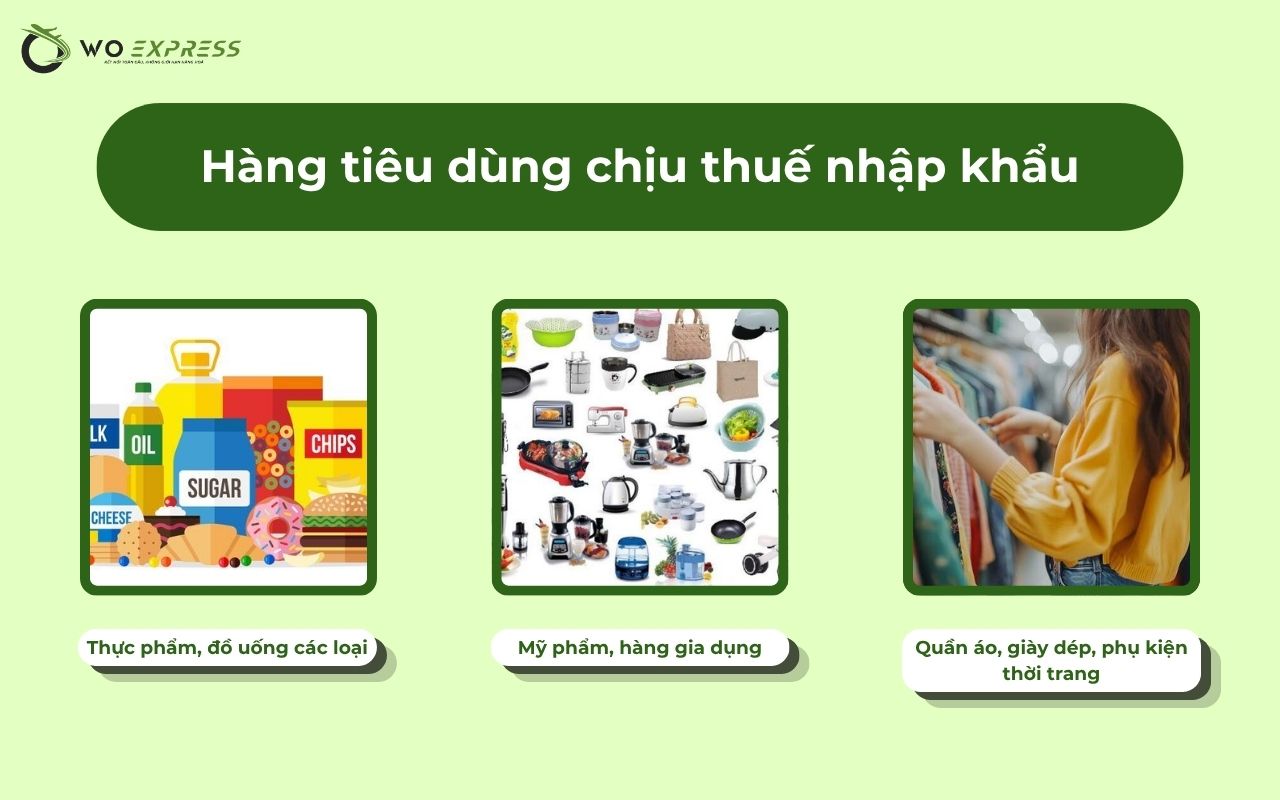 Các mặt hàng chịu thuế nhập khẩu mới nhất và cách xác định 2026 4 Hàng tiêu dùng chịu thuế nhập khẩu