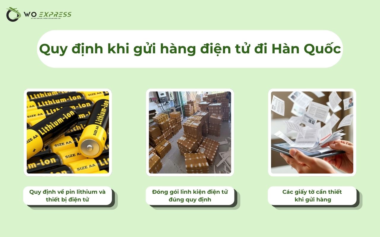 Gửi hàng điện tử đi Hàn Quốc an toàn 100%, cước phí thấp 3 Quy định khi gửi hàng điện tử đi Hàn Quốc