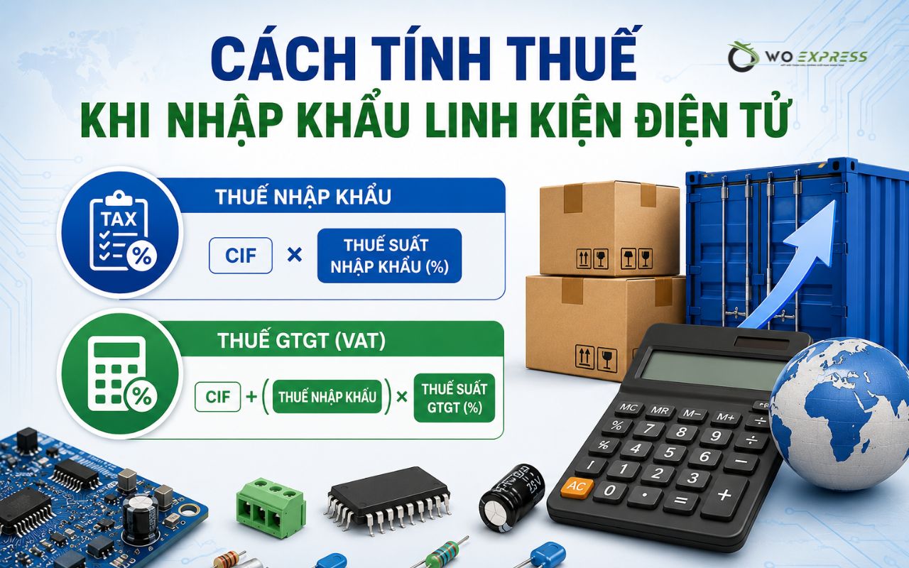 Thuế nhập khẩu linh kiện điện tử và thủ tục cần biết từ A-Z 4 Cách tính thuế nhập khẩu linh kiện điện tử