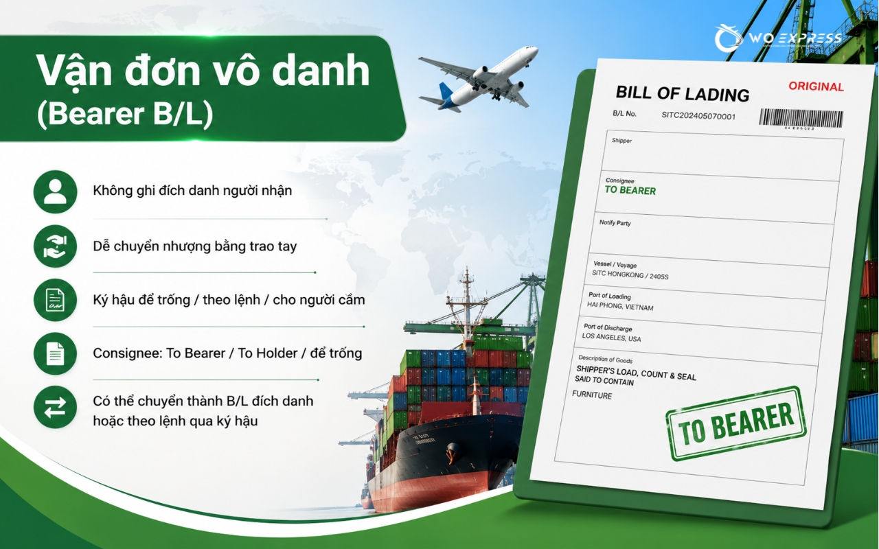 Vận đơn vô danh là gì? So sánh với các loại vận đơn phổ biến 5 Vận đơn vô danh (Bearer B/L)