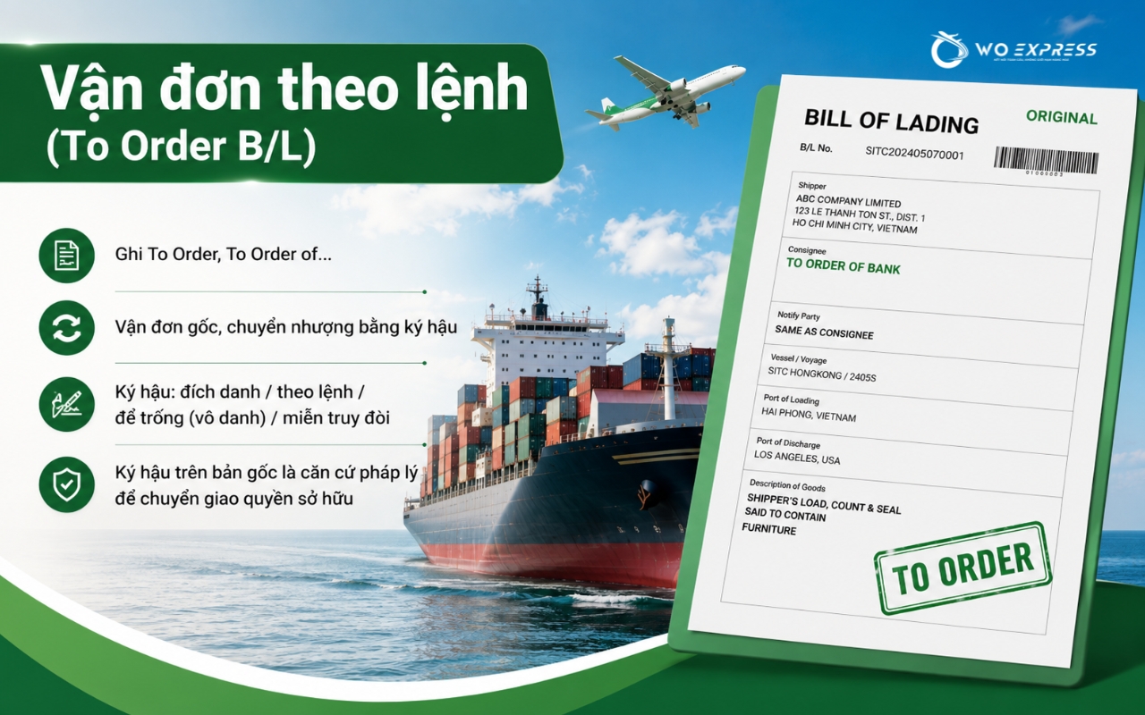 Vận đơn vô danh là gì? So sánh với các loại vận đơn phổ biến 7 Vận đơn theo lệnh (To Order B/L)