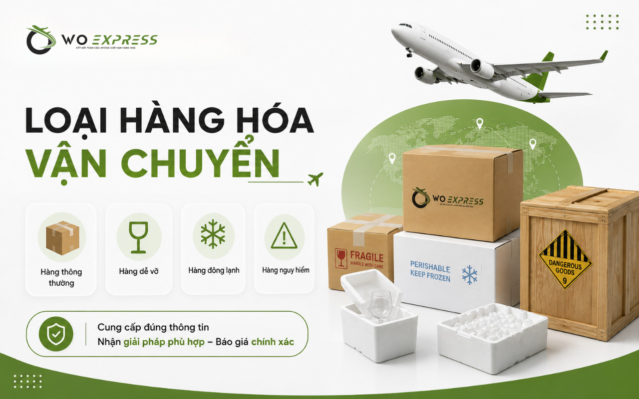 Cách tính cước vận tải đường hàng không chuẩn nhất 4 Loại hàng hóa vận chuyển