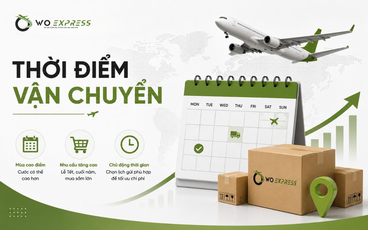 Cách tính cước vận tải đường hàng không chuẩn nhất 6 Thời điểm vận chuyển