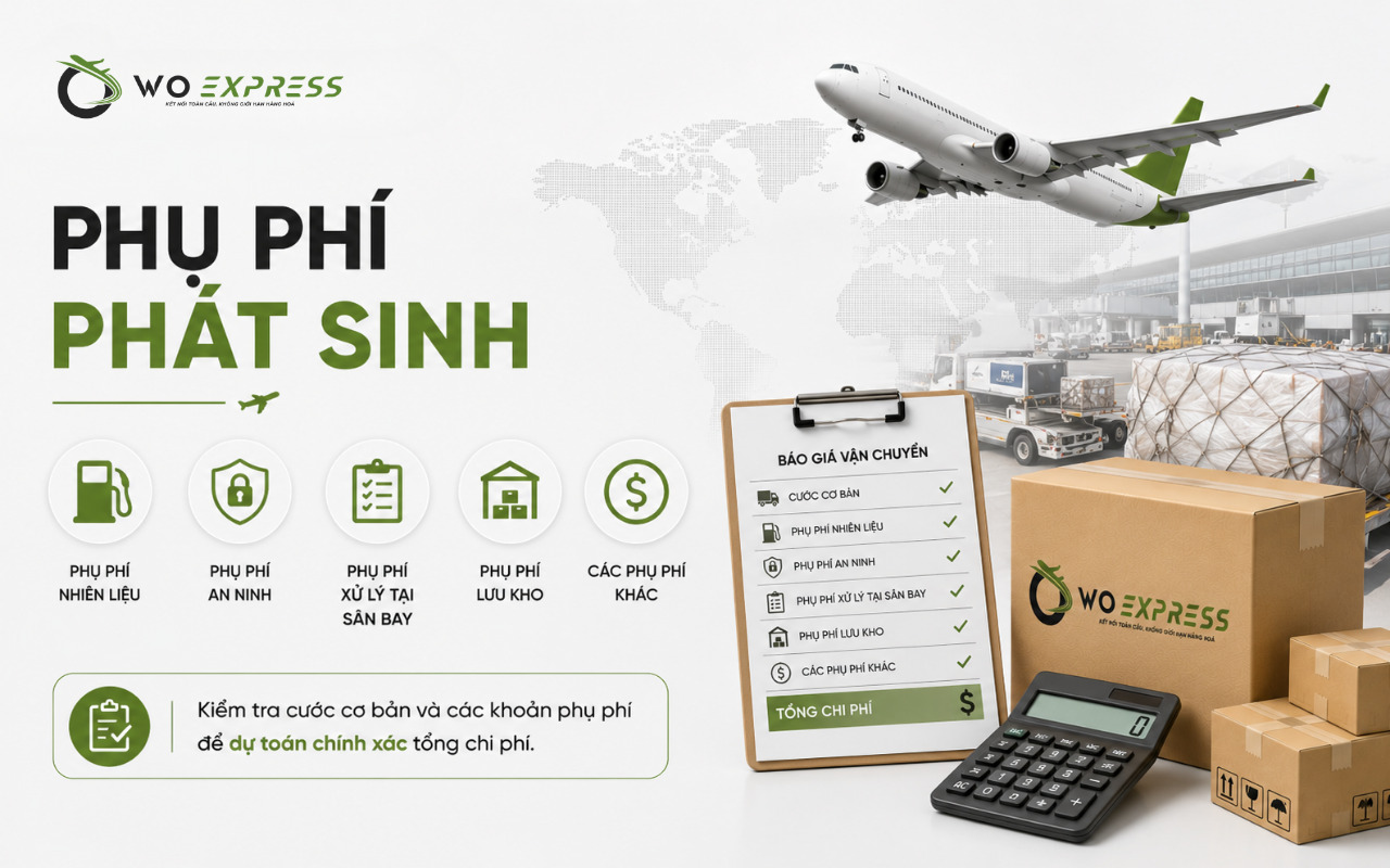 Cách tính cước vận tải đường hàng không chuẩn nhất 7 Phụ phí phát sinh