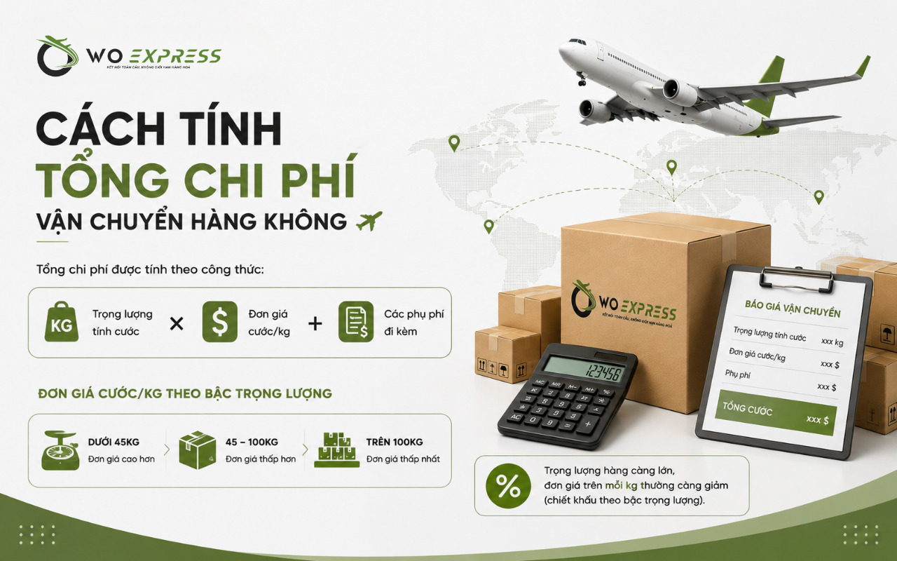 Cách tính cước vận tải đường hàng không chuẩn nhất 8 Cách tính tổng chi phí vận chuyển hàng không