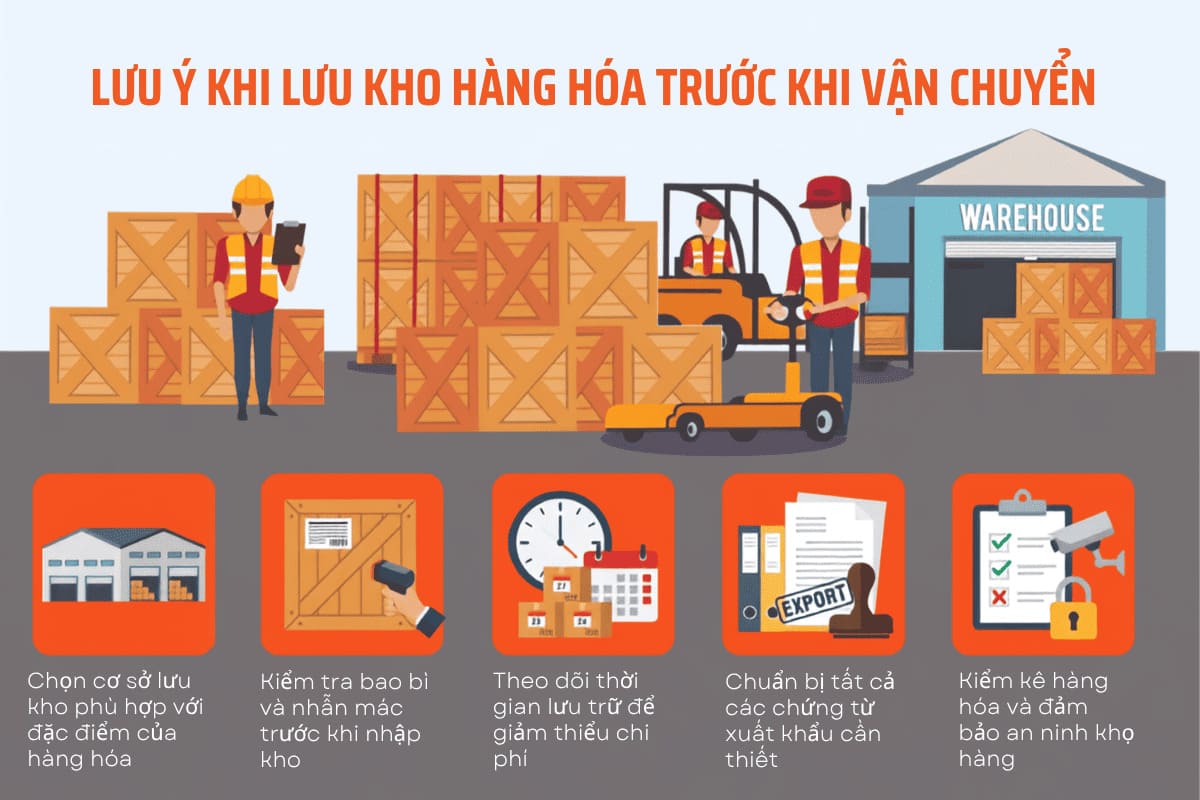 Lưu ý khi lưu kho hàng hóa trước khi vận chuyển