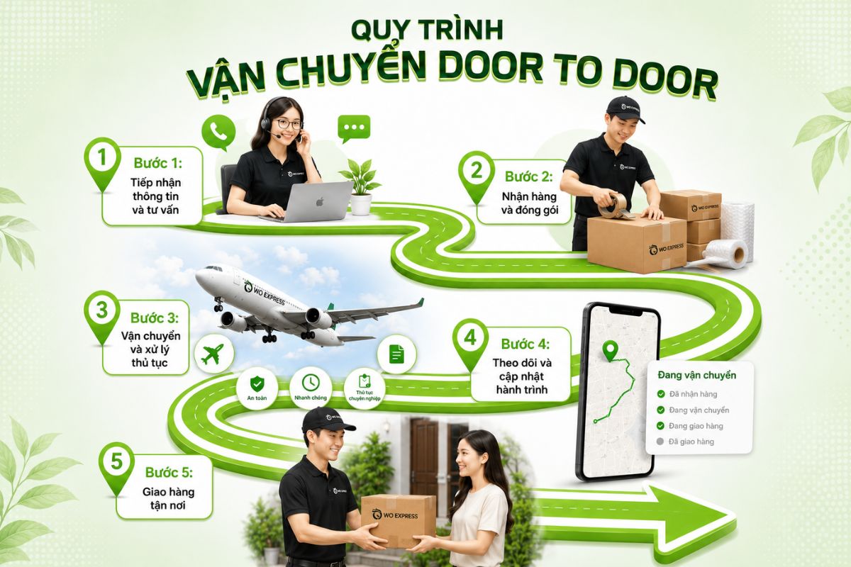 Vận chuyển door to door là gì? Quy trình và các lưu ý cần biết 4 Quy trình vận chuyển door to door tại WoExpress