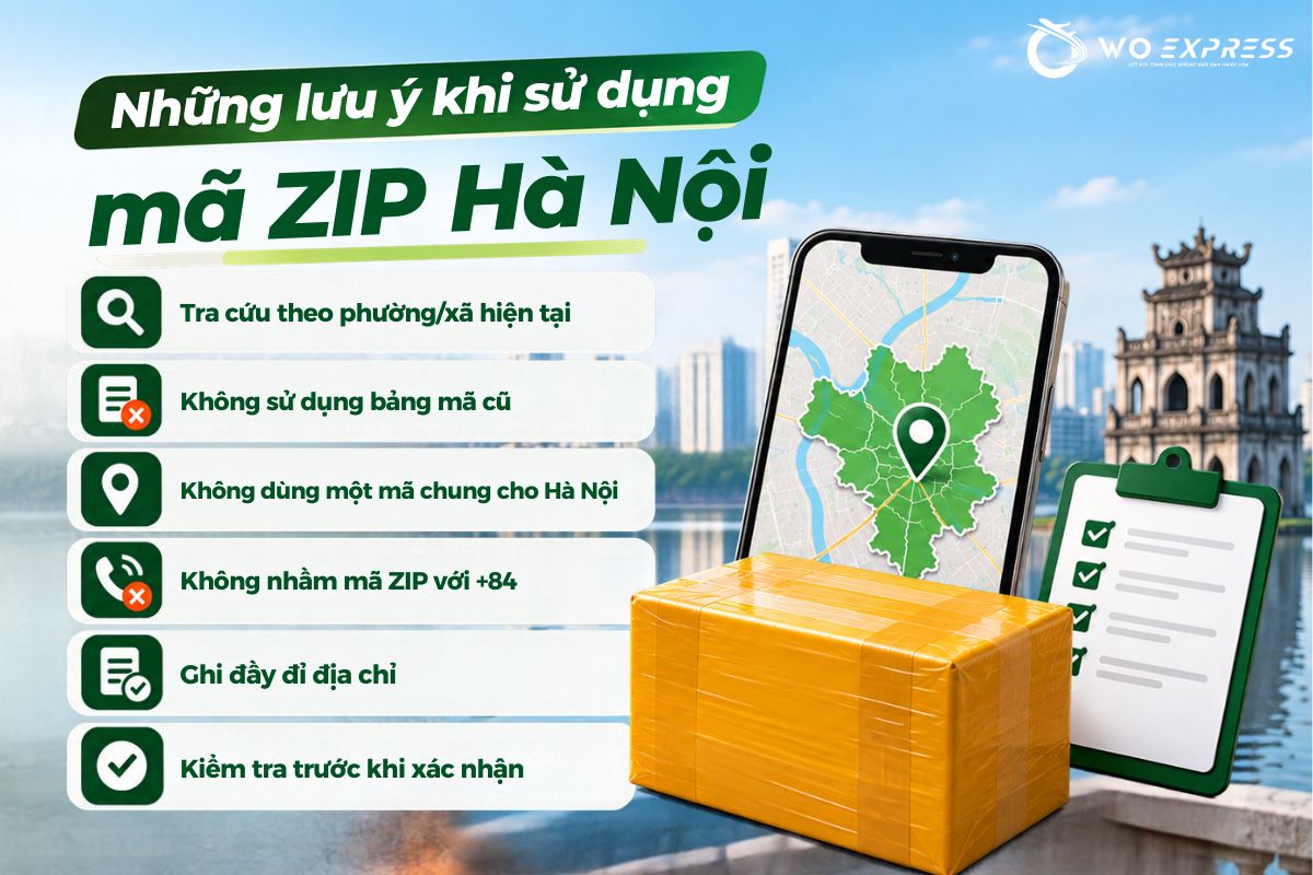 Những lưu ý khi sử dụng mã ZIP Hà Nội