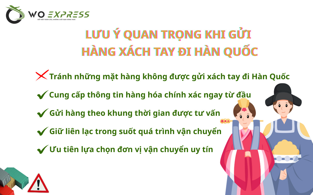 Lưu ý quan trọng khi gửi hàng xách tay đi Hàn Quốc