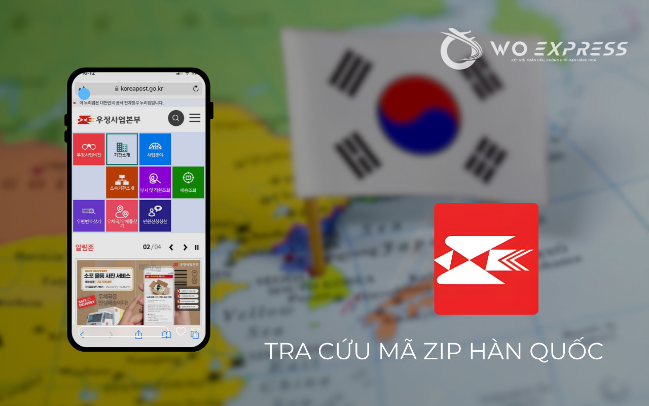 Tra mã ZIP qua website Bưu điện Hàn Quốc