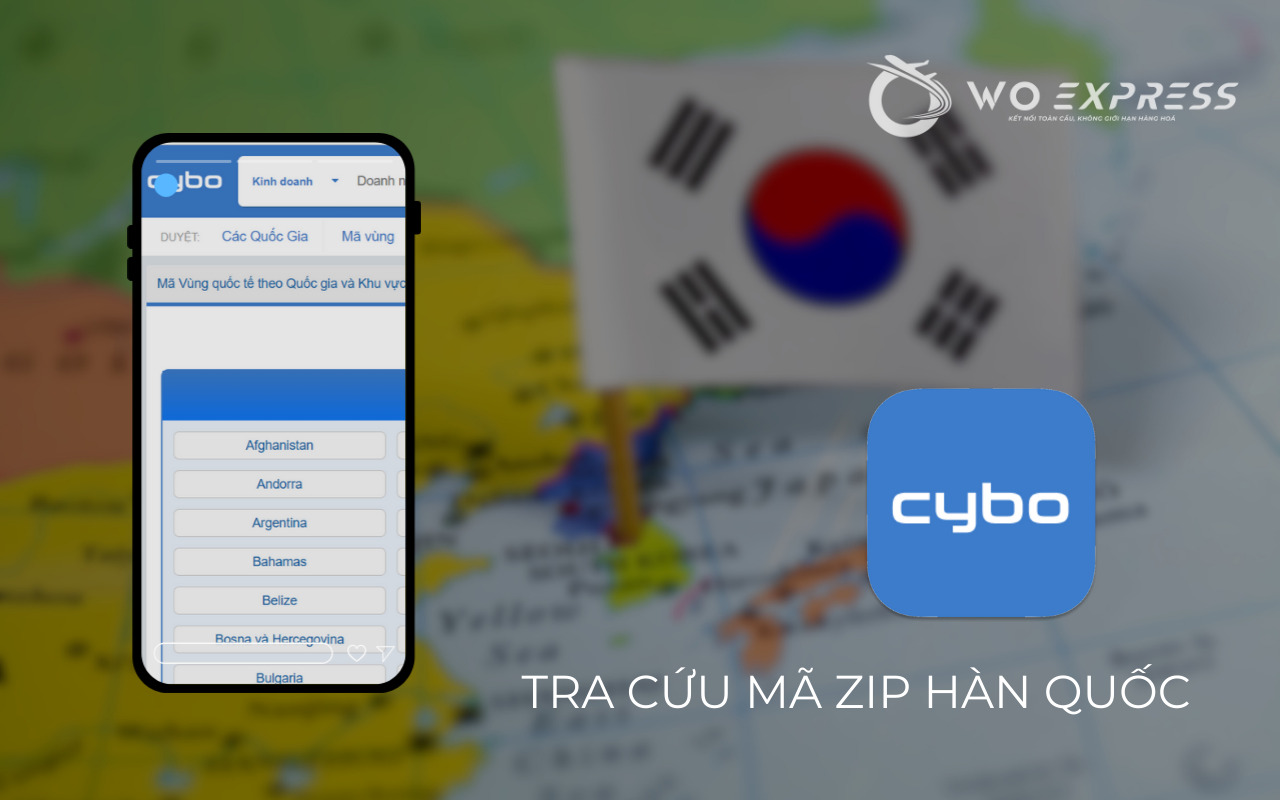 Tra mã ZIP Hàn Quốc qua nền tảng Cybo