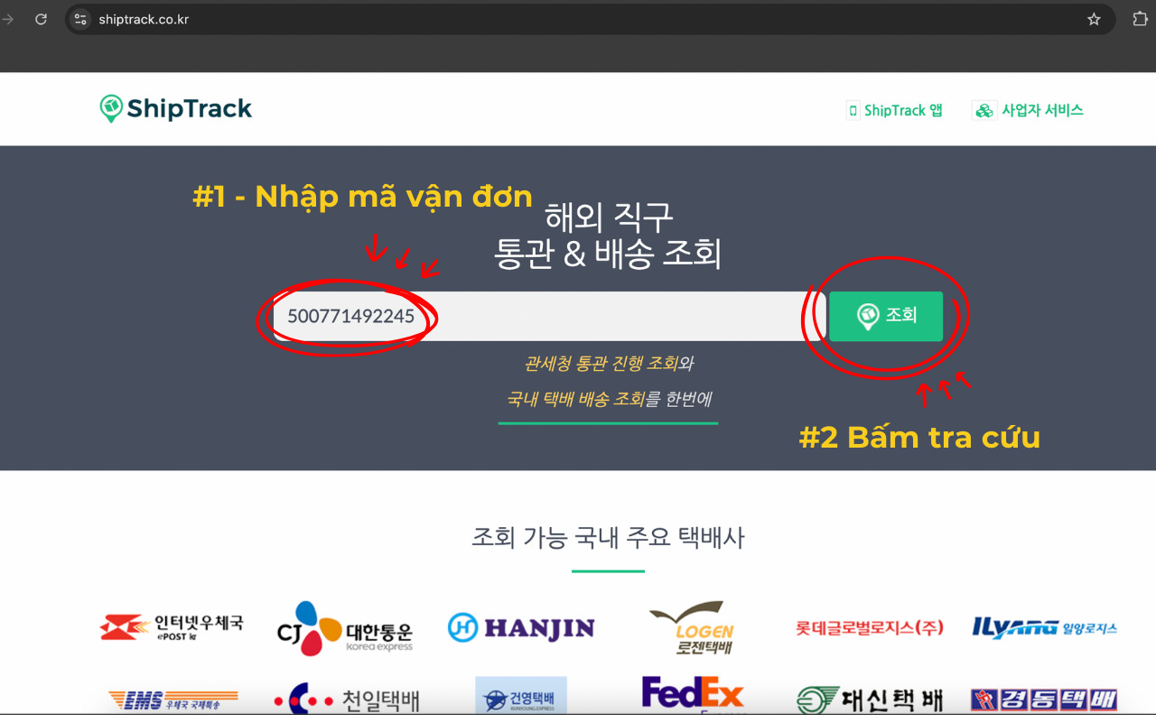 Dán mã vận đơn để tra cứu đơn hàng 