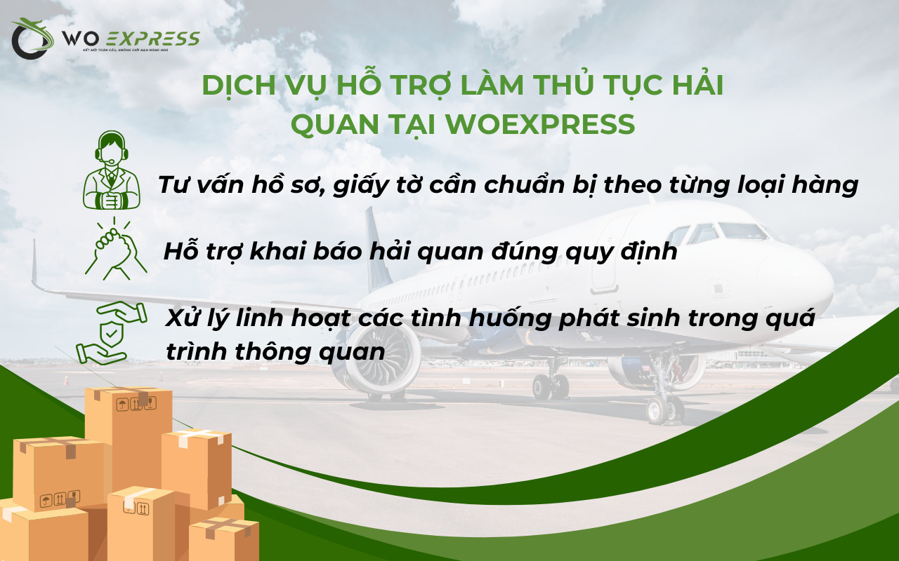 Dịch vụ hỗ trợ các bước làm thủ tục hải quan trọn gói khi gửi hàng tại WoExpress