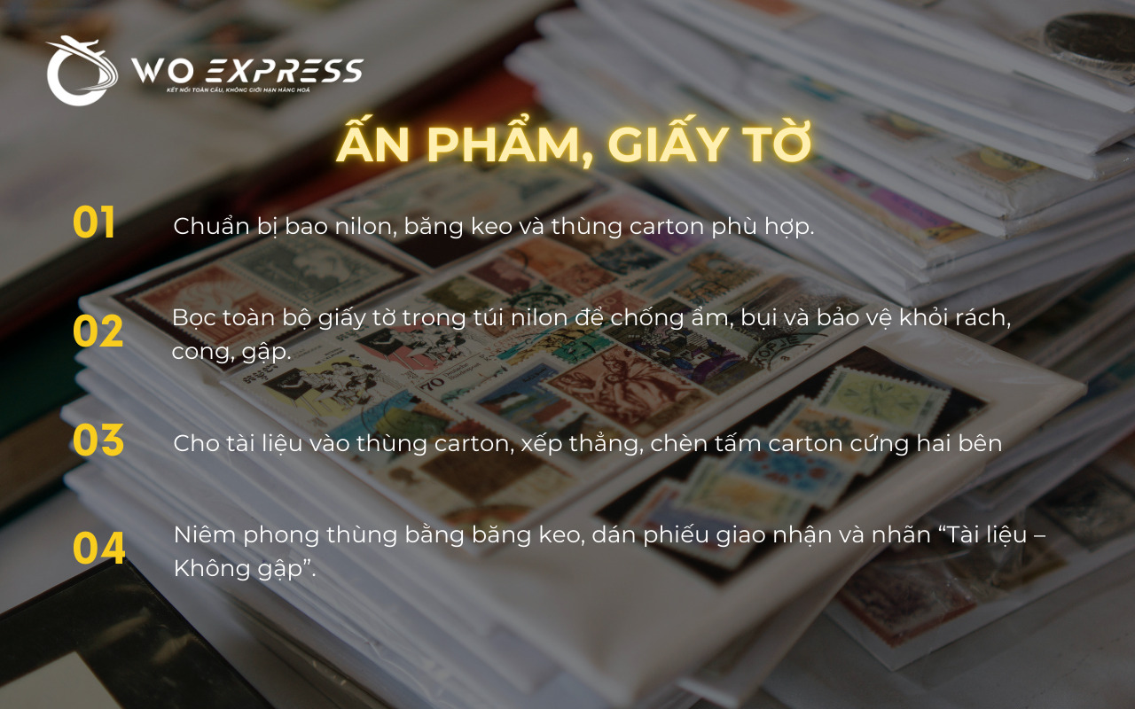 Cách đóng hàng gửi đi nước ngoài đối với giấy tờ, ấn phẩm