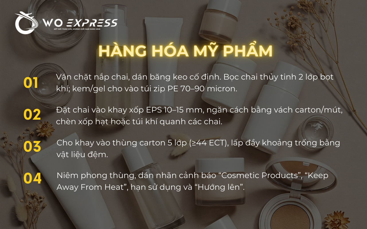 Cách đóng hàng gửi đi nước ngoài đối với mỹ phẩm