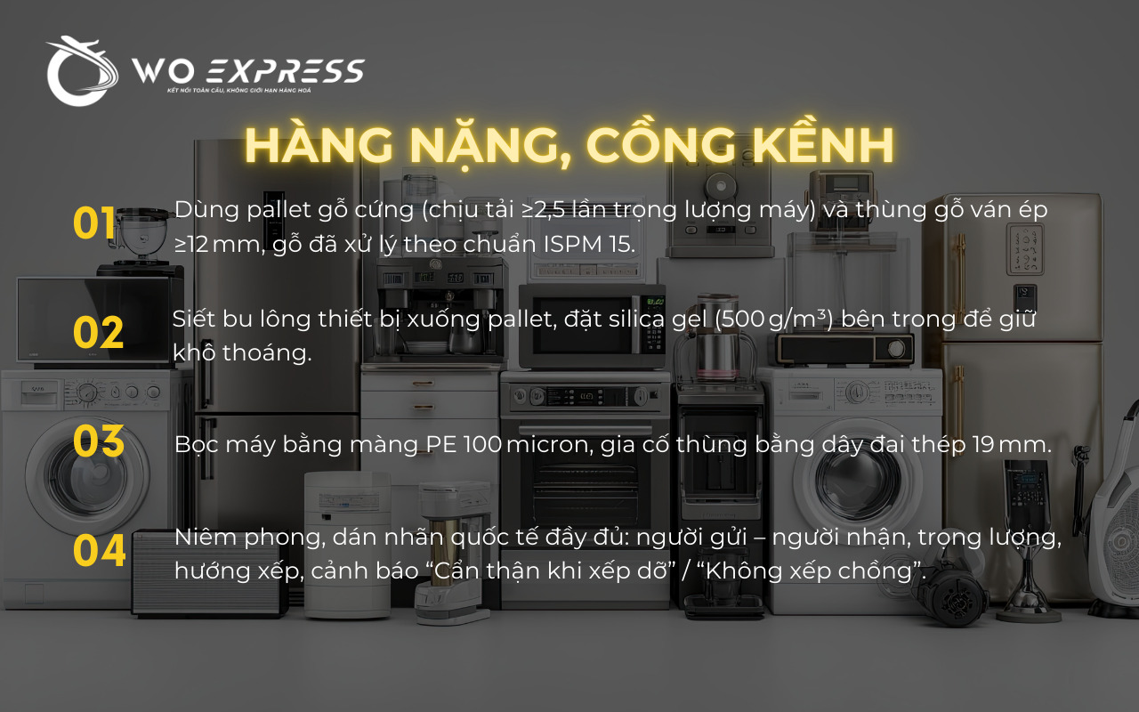 Cách đóng hàng gửi đi nước ngoài đối với hàng cồng kềnh