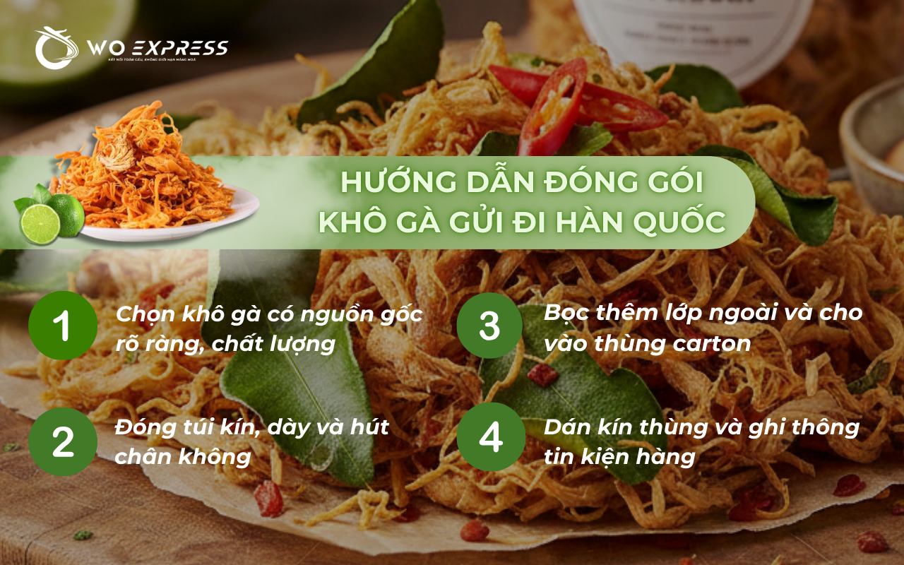 Hướng dẫn đóng gói khô gà gửi đi Hàn Quốc 