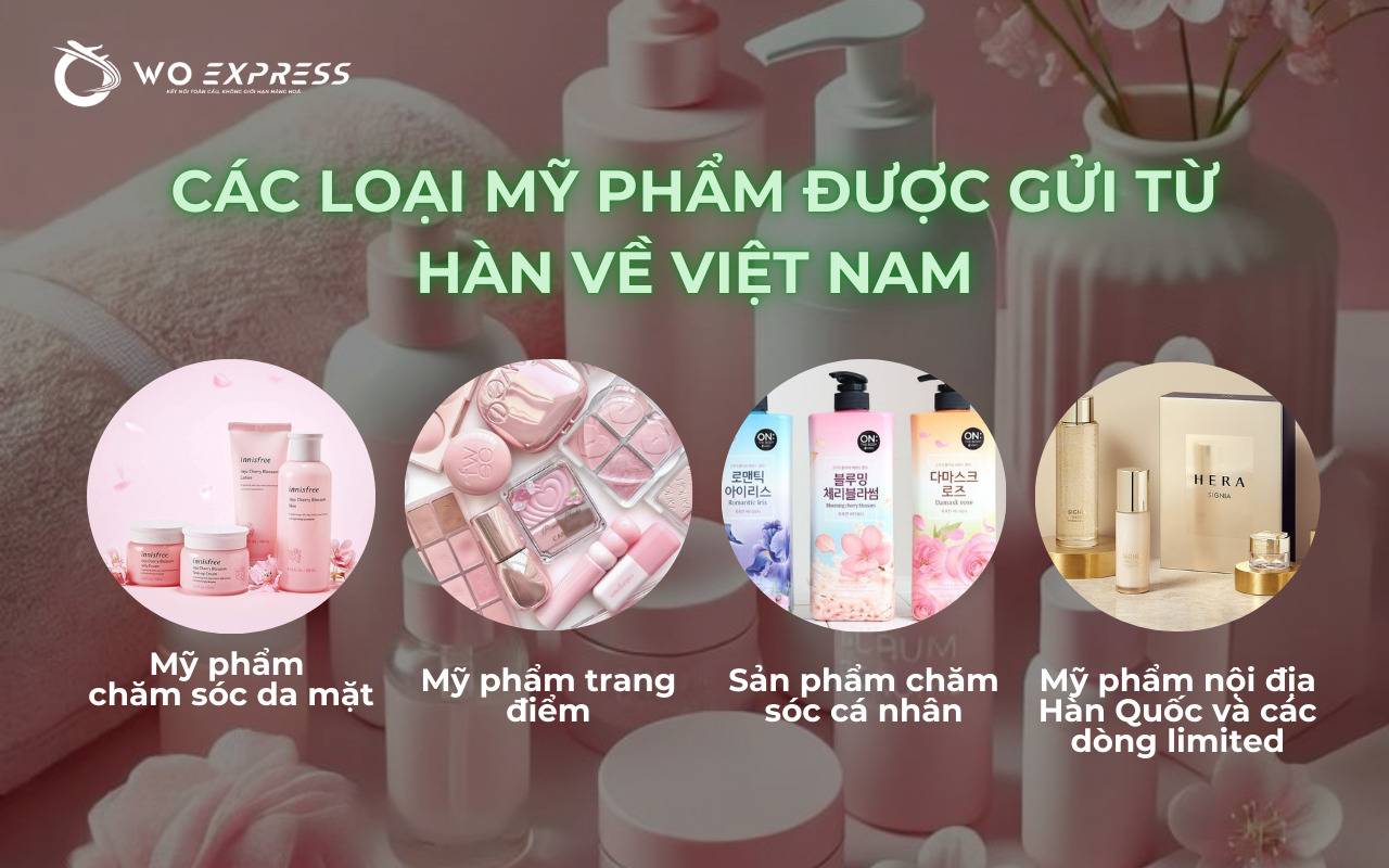 Các mỹ phẩm được phép gửi từ Hàn Quốc về Việt Nam 