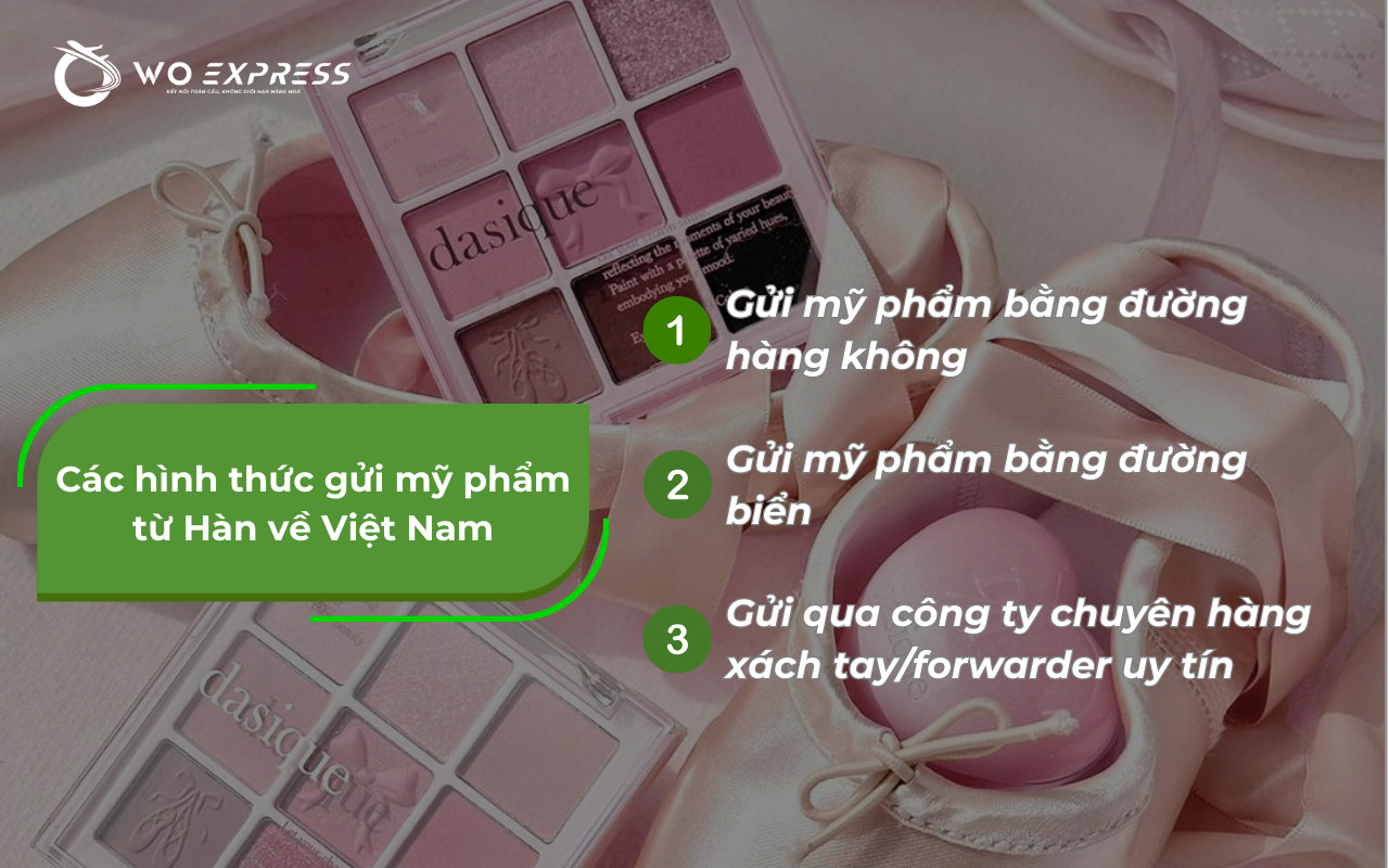Các hình thức gửi mỹ phẩm từ Hàn Quốc về Việt Nam