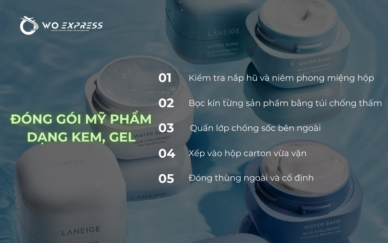 Cách đóng gói mỹ phẩm dạng kem, gel