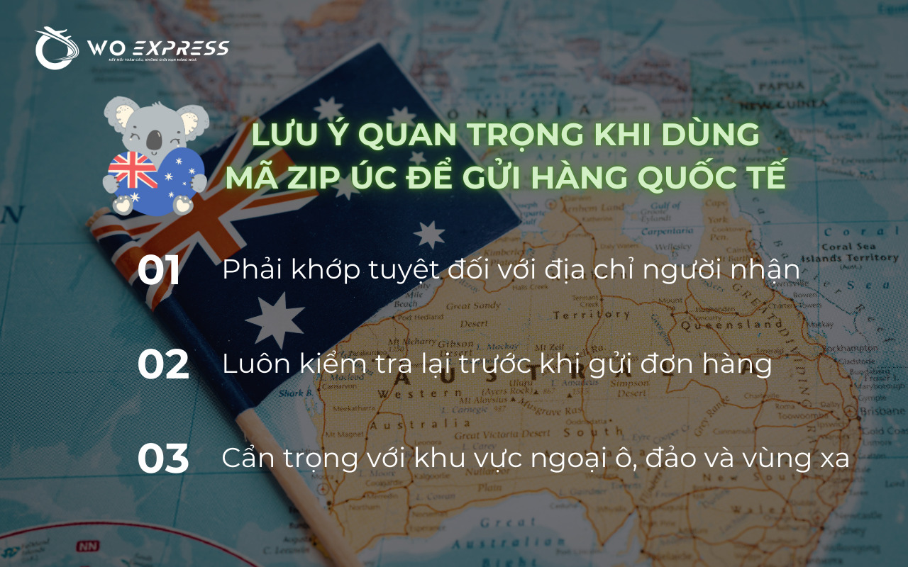 Lưu ý quan trọng khi dùng mã zip Úc để gửi hàng quốc tế