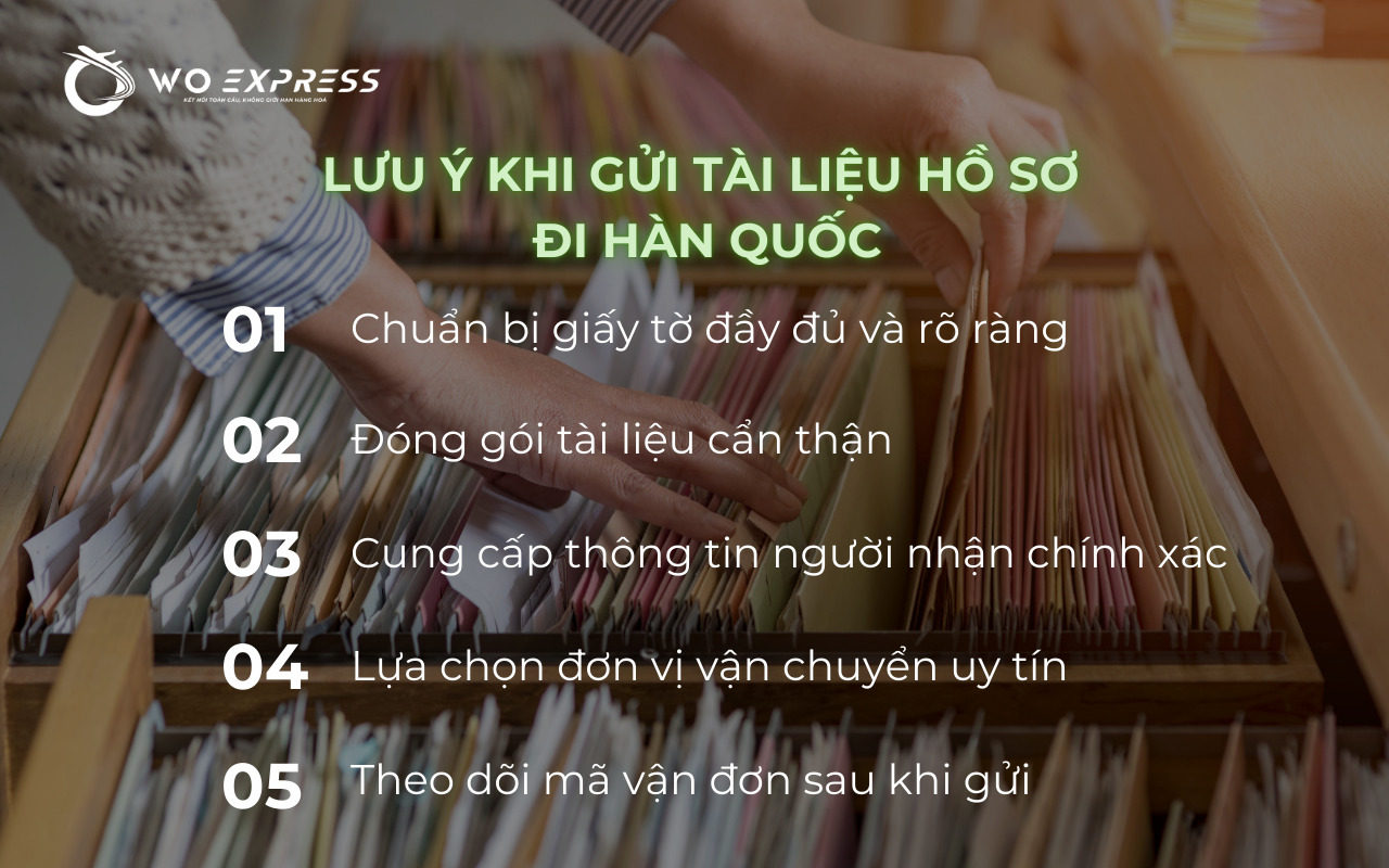 Lưu ý khi gửi tài liệu hồ sơ đi Hàn Quốc