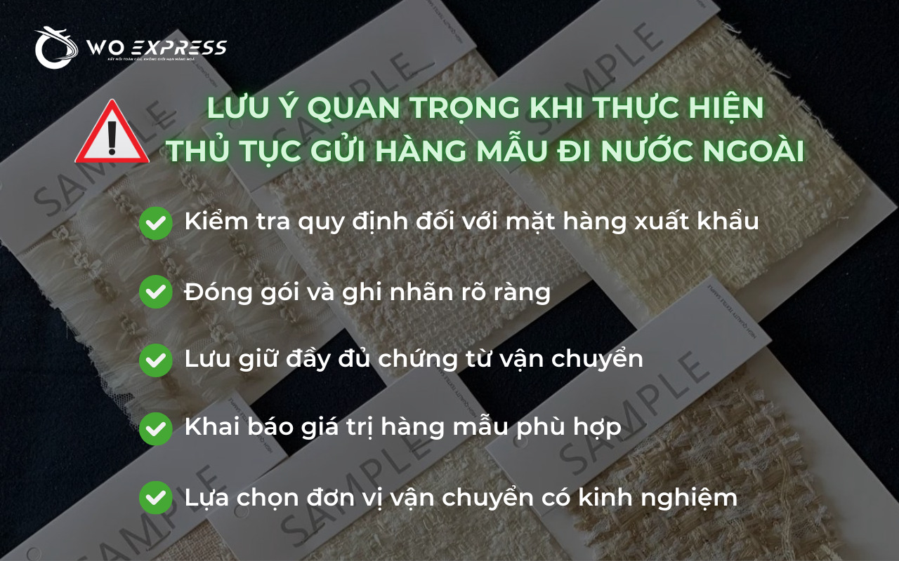 Lưu ý quan trọng khi thực hiện thủ tục gửi hàng mẫu đi nước ngoài 