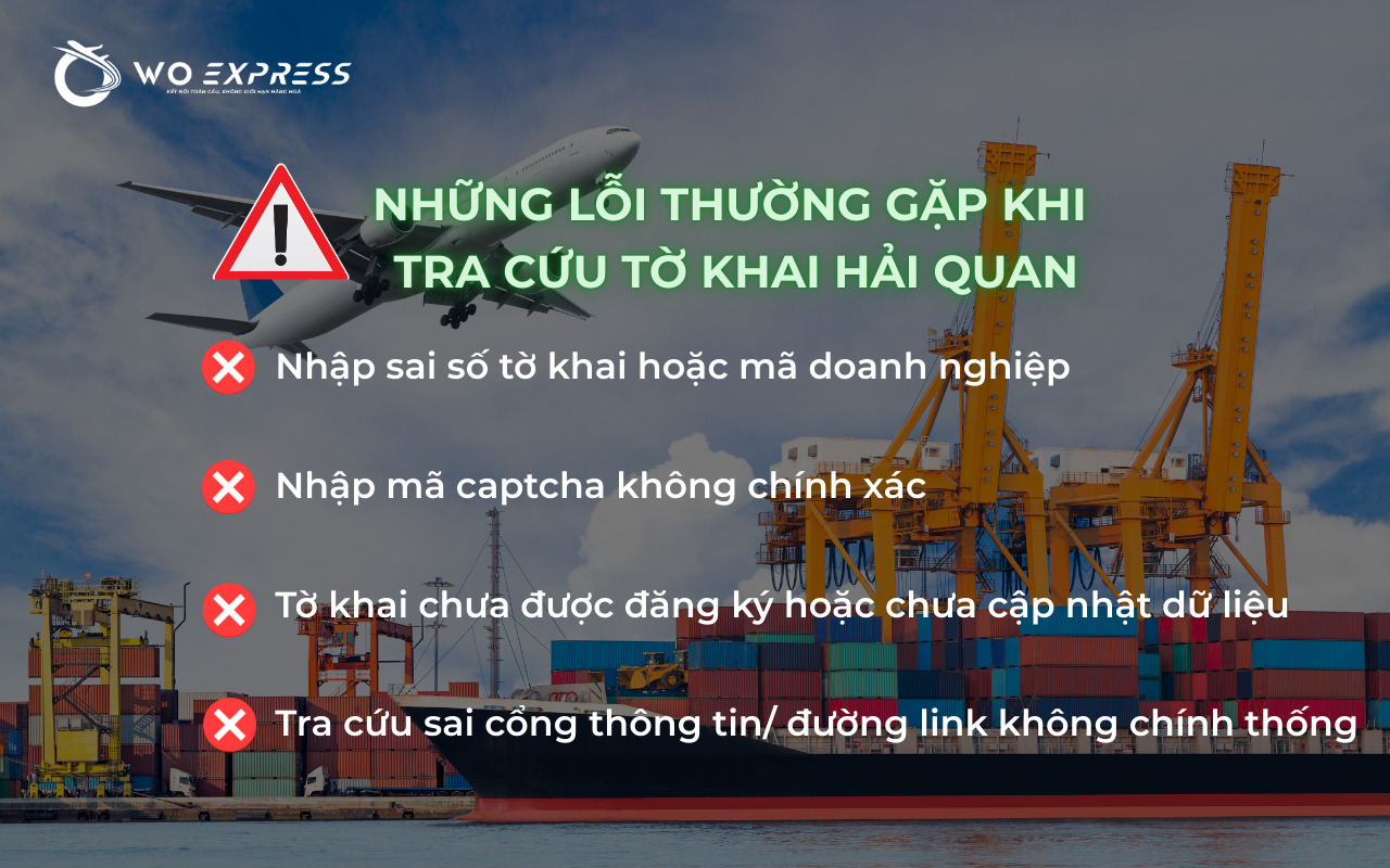 Những lỗi thường gặp khi tra cứu tờ khai hải quan